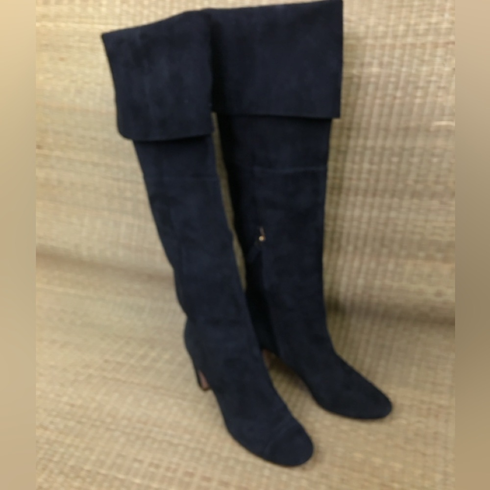 Authentic Chanel Black Suede Over-the knee Riding Boots - Size 38 (US 7 - 7.5) - Picture 11 of 12